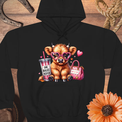 Adorable Cow With Hearts Cute Graphic Hoodie product