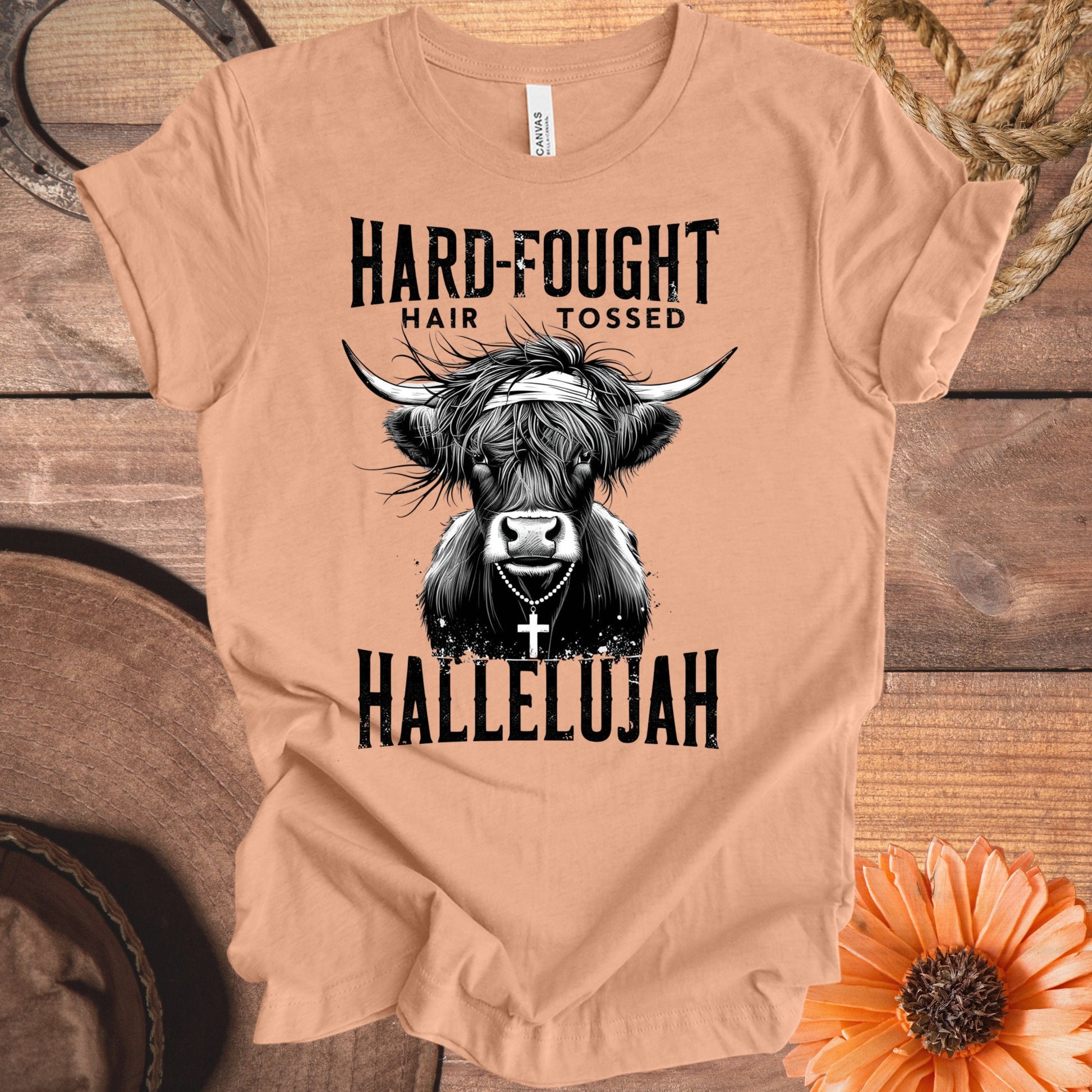 Hard-Fought Hair Tossed Hallelujah Graphic T-Shirt product type