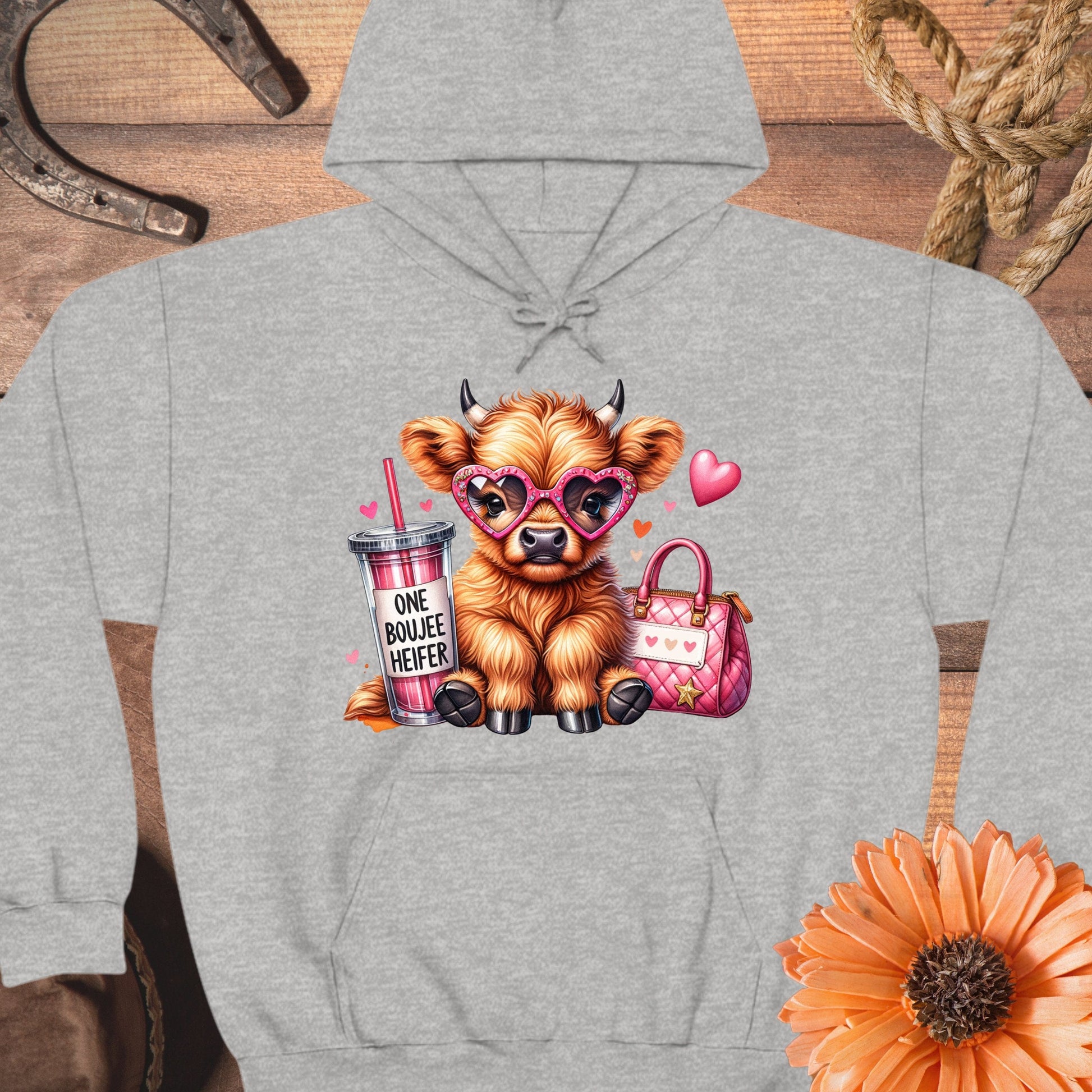 Cute Cow with Pink Accessories Hoodie product