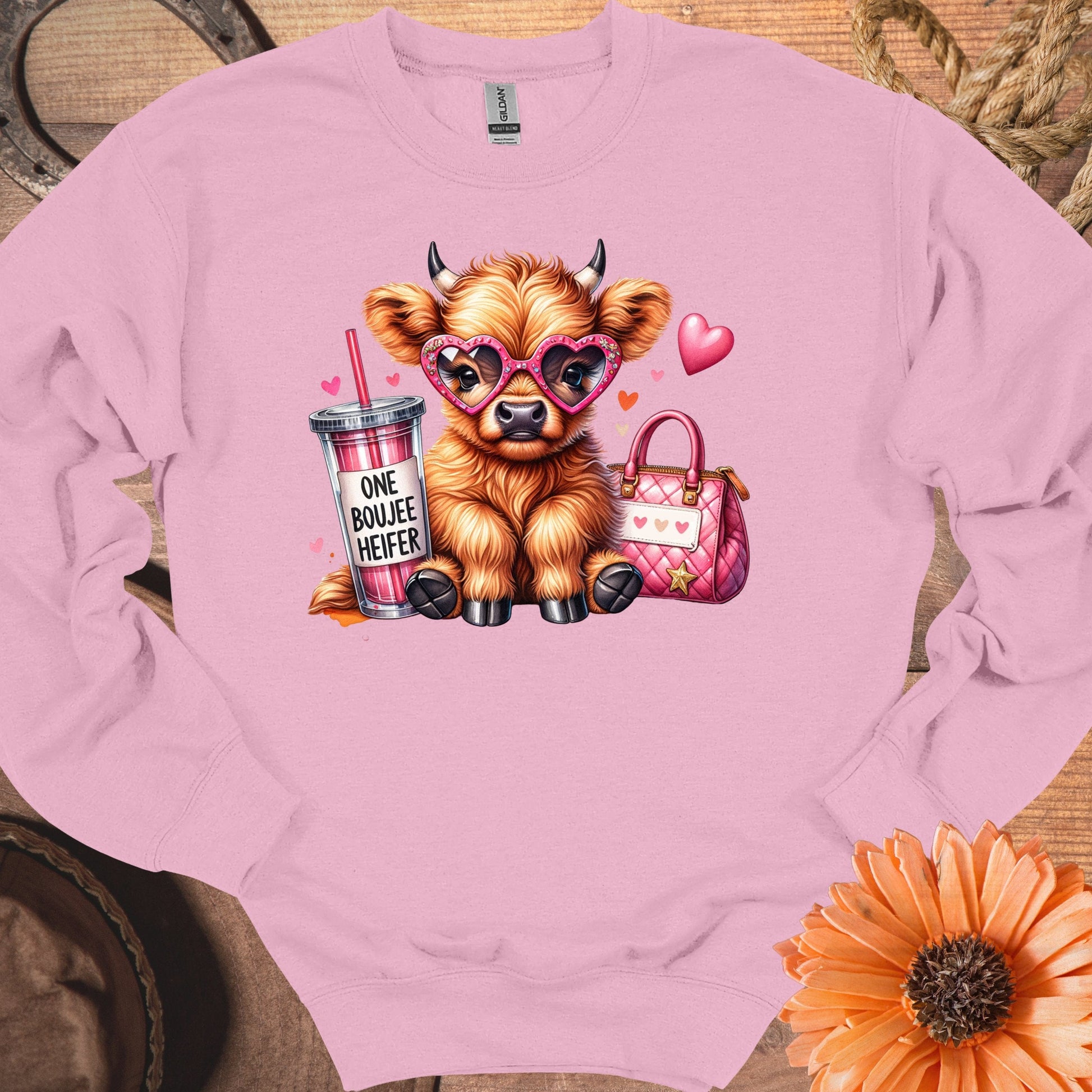 One Boujee Heifer Cute Cow Graphic Sweatshirt product type