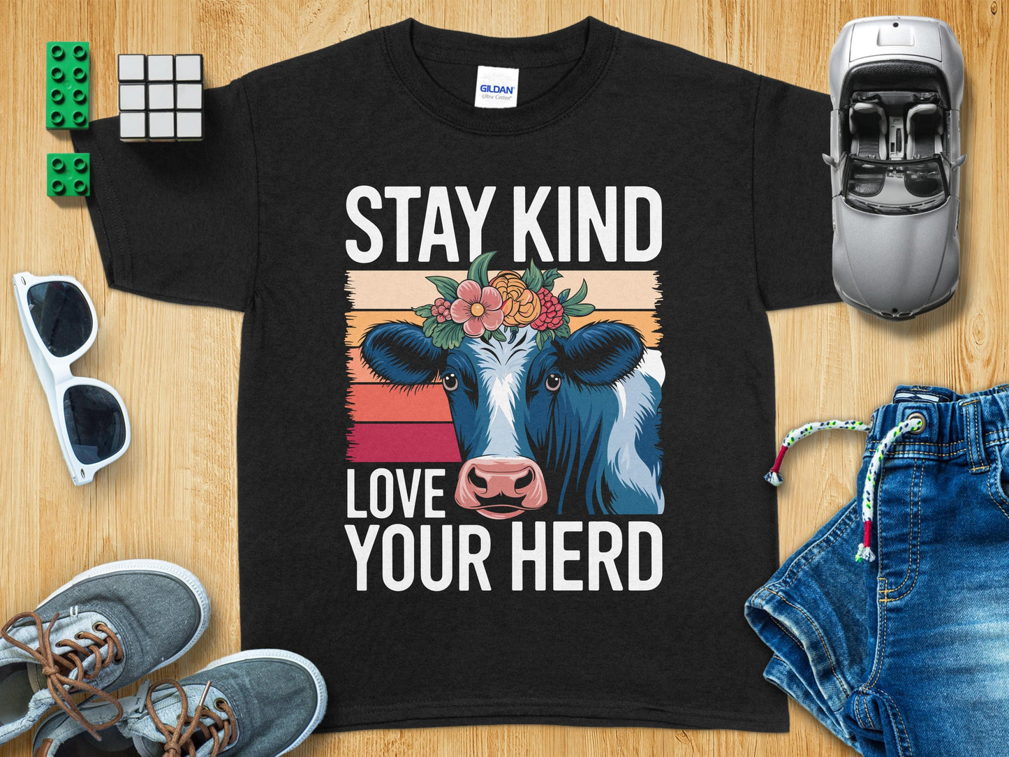 Stay Kind Love Your Herd Graphic Tee Shirt product