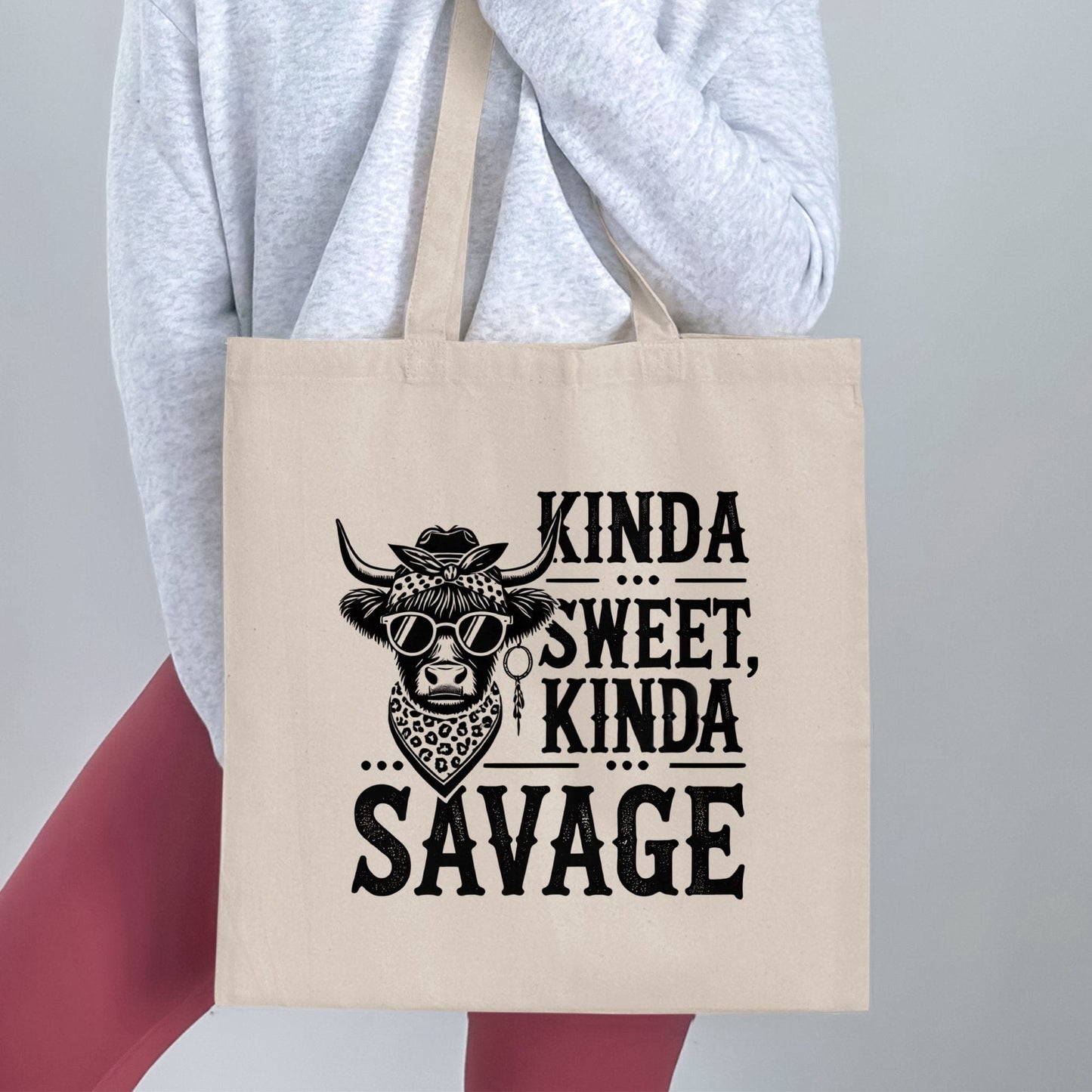Kinda Sweet Kinda Savage Printed Shopping Bag product