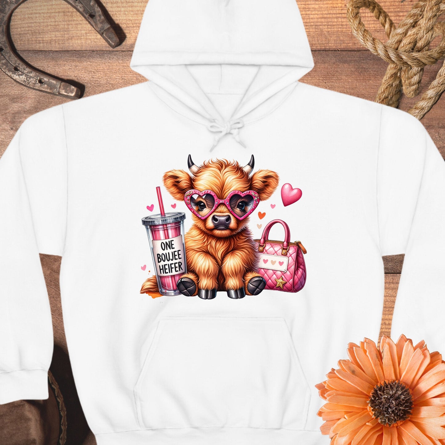 Adorable Illustrated Highland Cow Tee Graphic product type