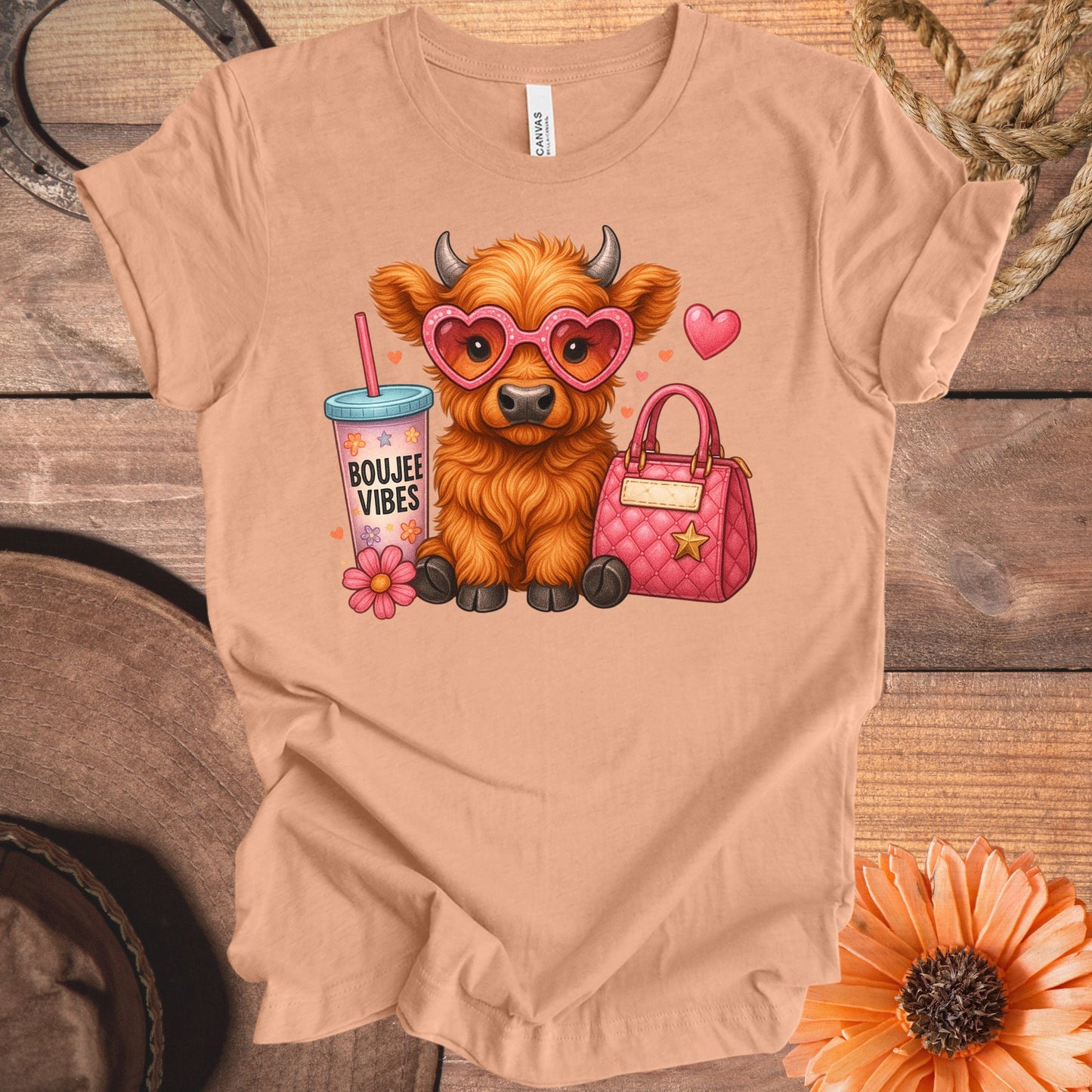 Cute High Class Highland Cow Graphic T-Shirt product type