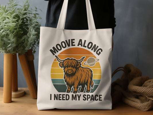 Moove Along I Need My Space Cute Tote Bag product type