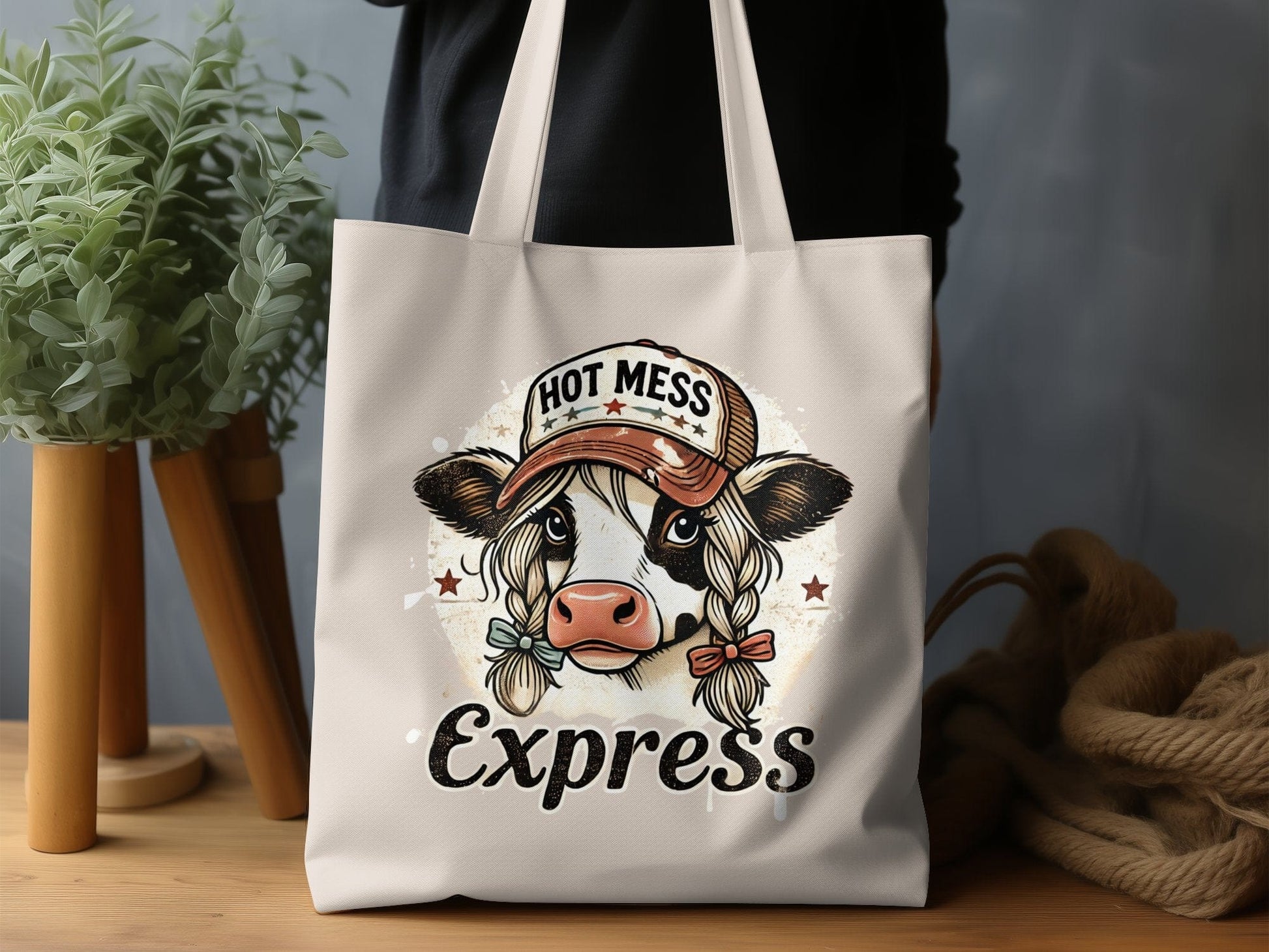 Hot Mess Express Cow Print Tote Bag product