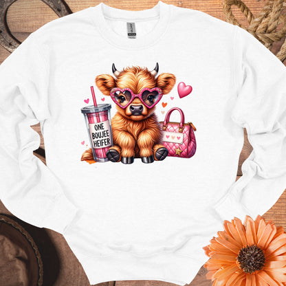 Adorable Heart Eyed Cow Graphic Long Sleeve product type