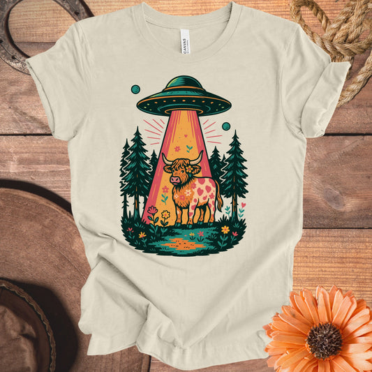 Alien Cow Abduction Illustration T-Shirt product