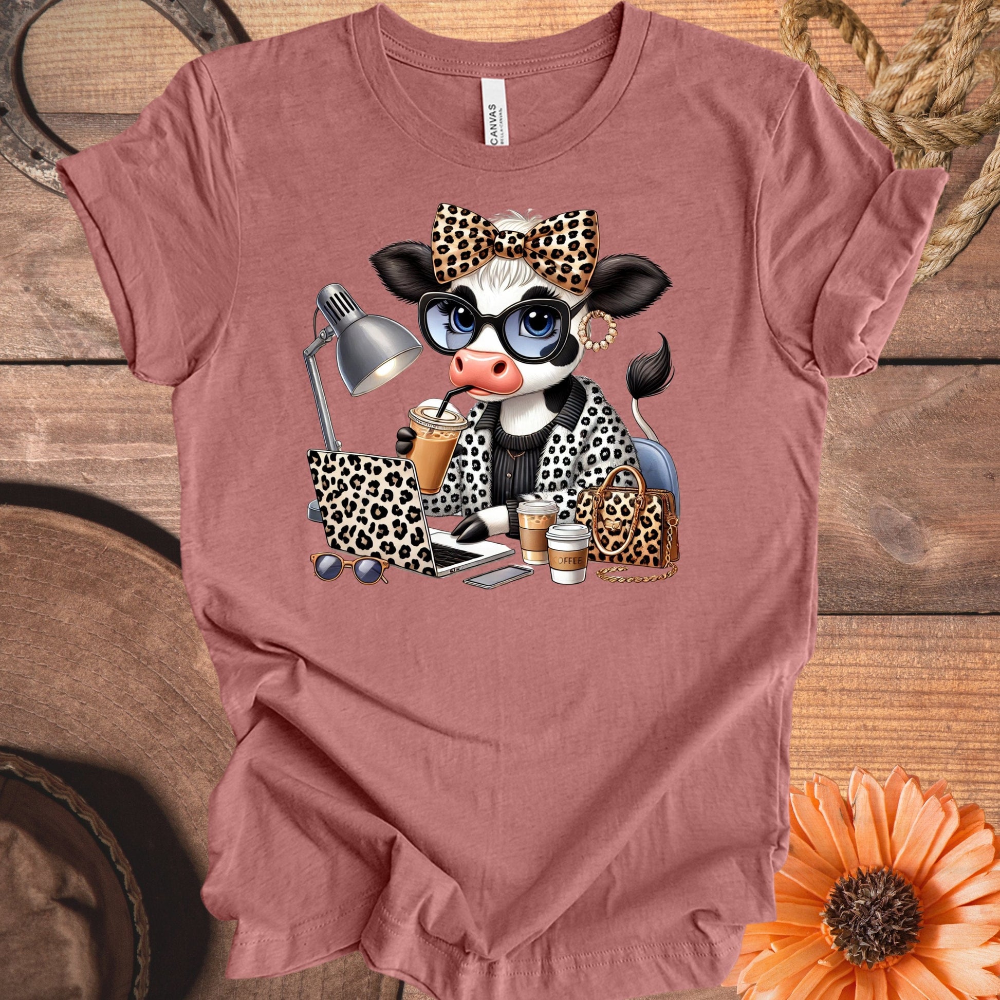 Trendy Cow Print Pattern Design Graphic Tee product
