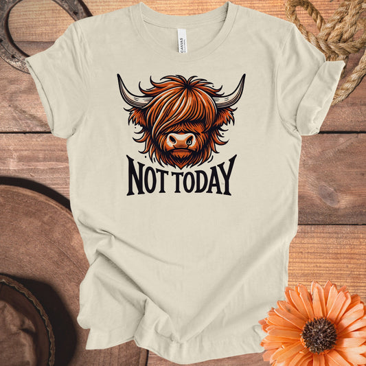 Graphic Not Today Highland Cow Design T-shirt product type