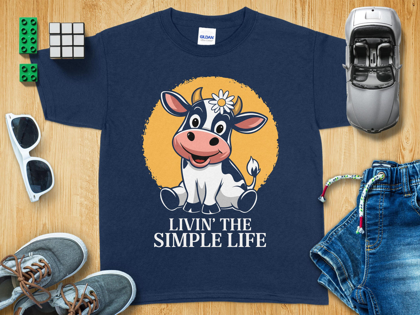 Livin' the Simple Life Cute Cow Graphic product type