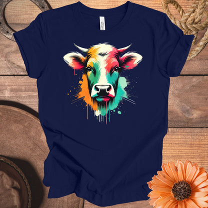 Colorful Abstract Cow Print Graphic T-Shirt product type