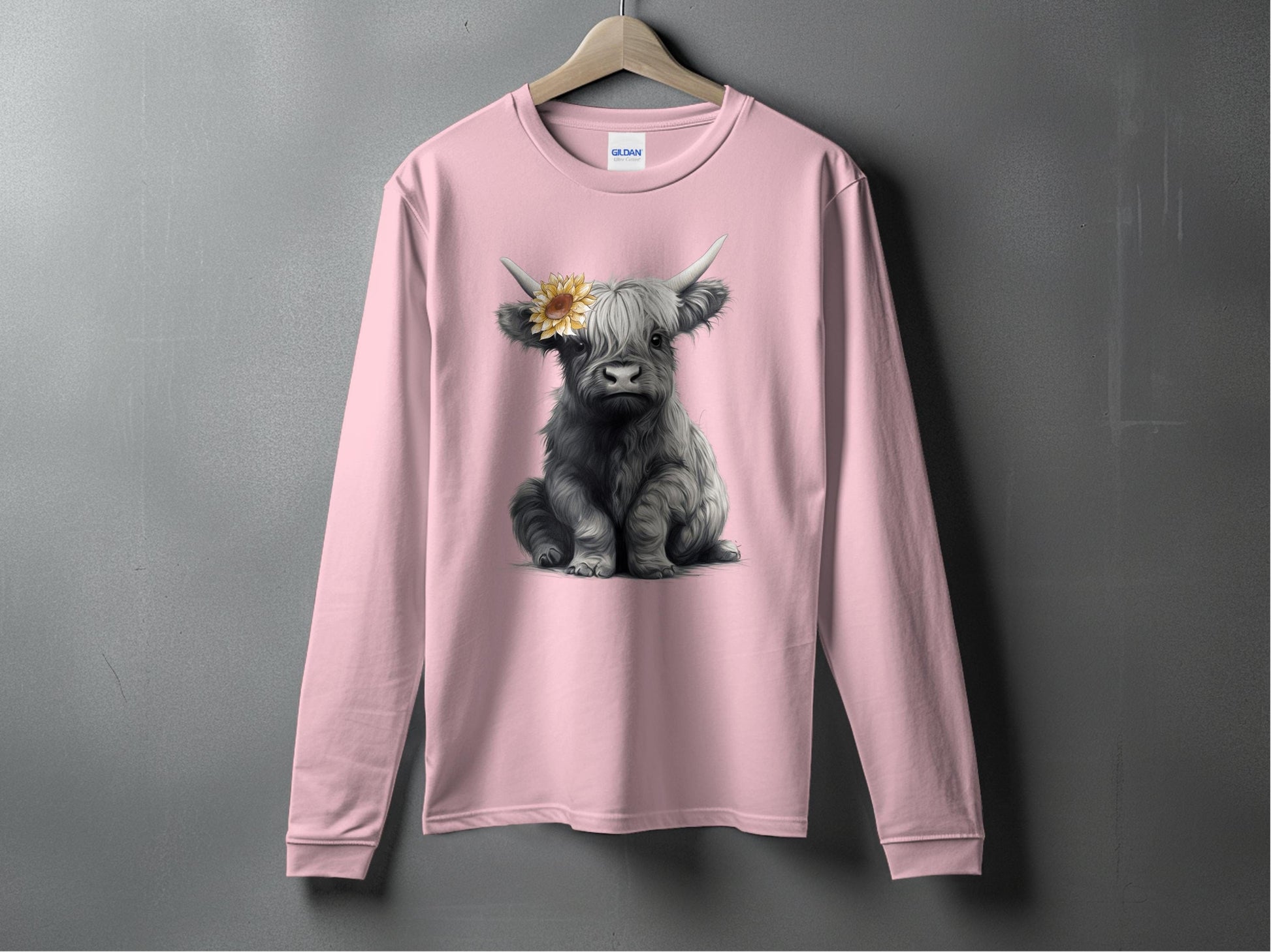 Cute Highland Cow Graphic Long Sleeve Shirt product type