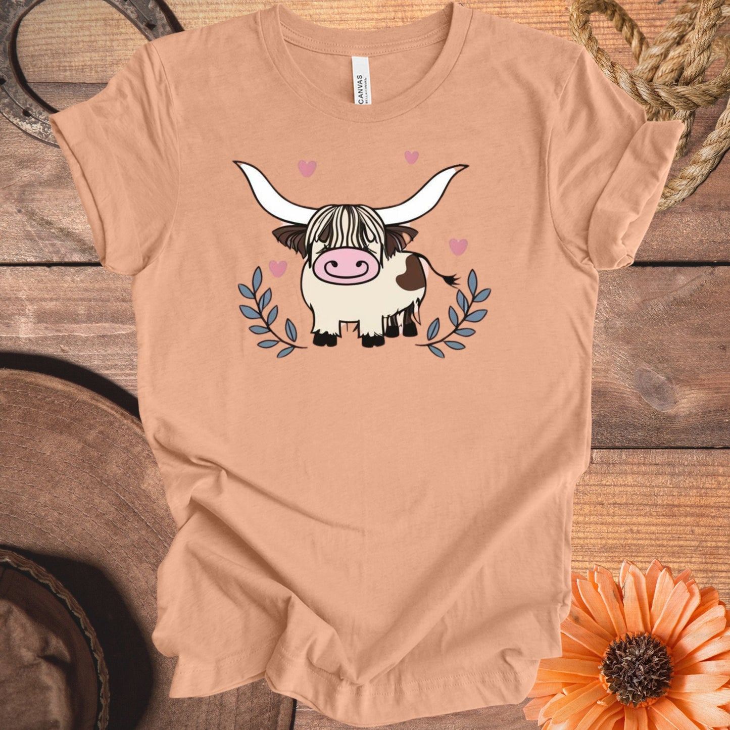 Cute Highland Cow Graphic Unisex Tee Shirt product type