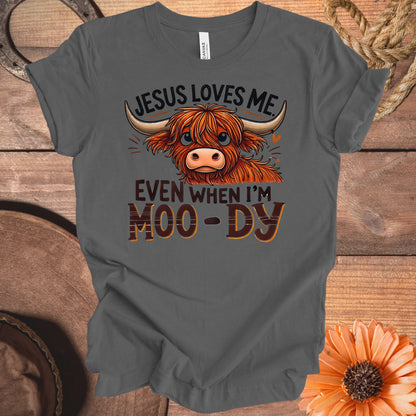 Jesus Loves Me Even Moody Funny Animal Tee product