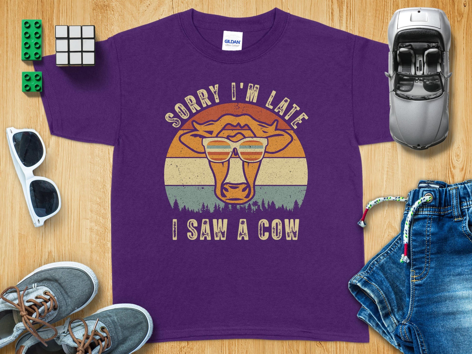 Sorry I'm Late I Saw A Cow Funny Tshirt product type