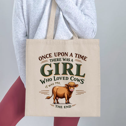 Girl Who Loved Cows Tote Bag Fun Cattle Lover's Product