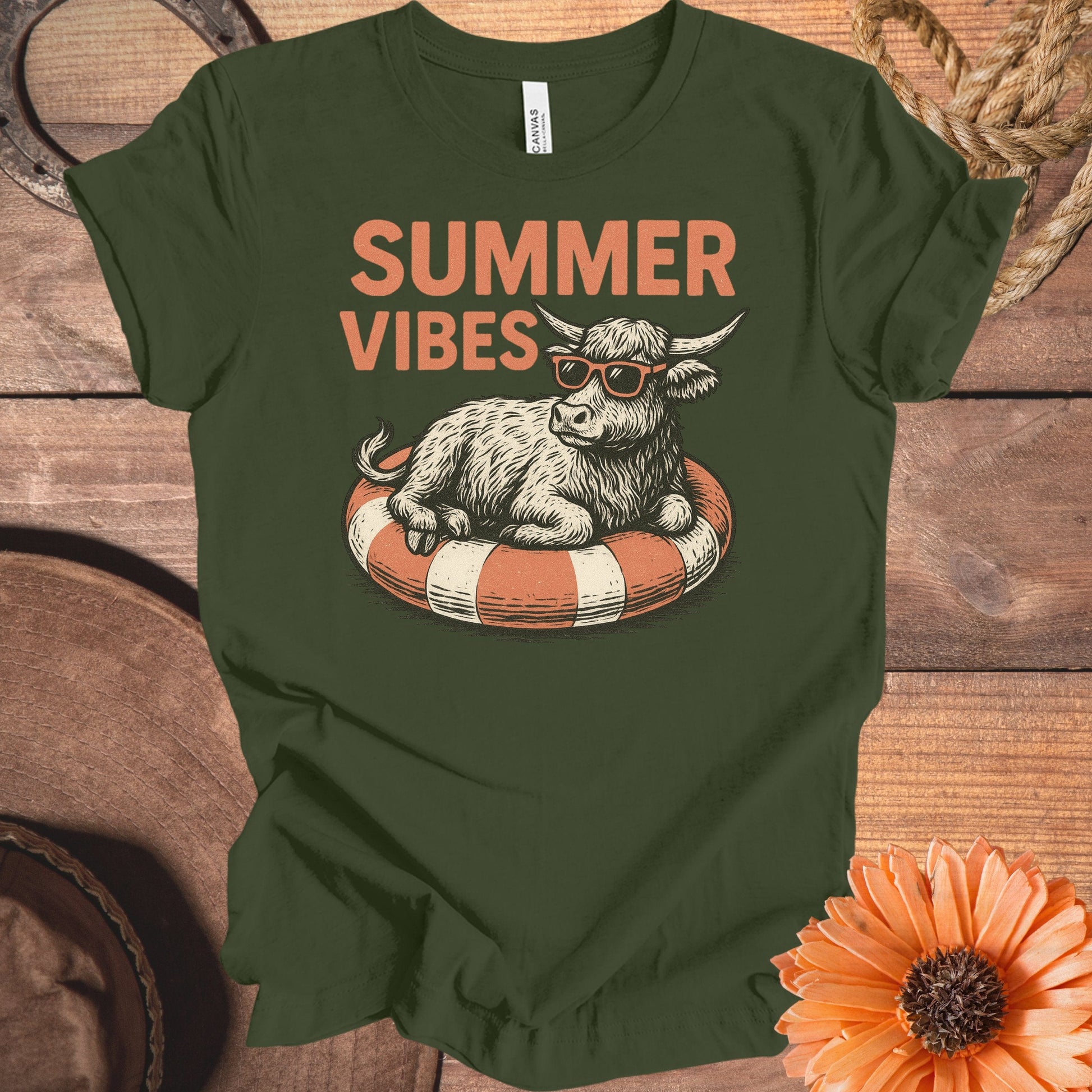Summer Vibes Relaxing Cow Graphic T-Shirt product
