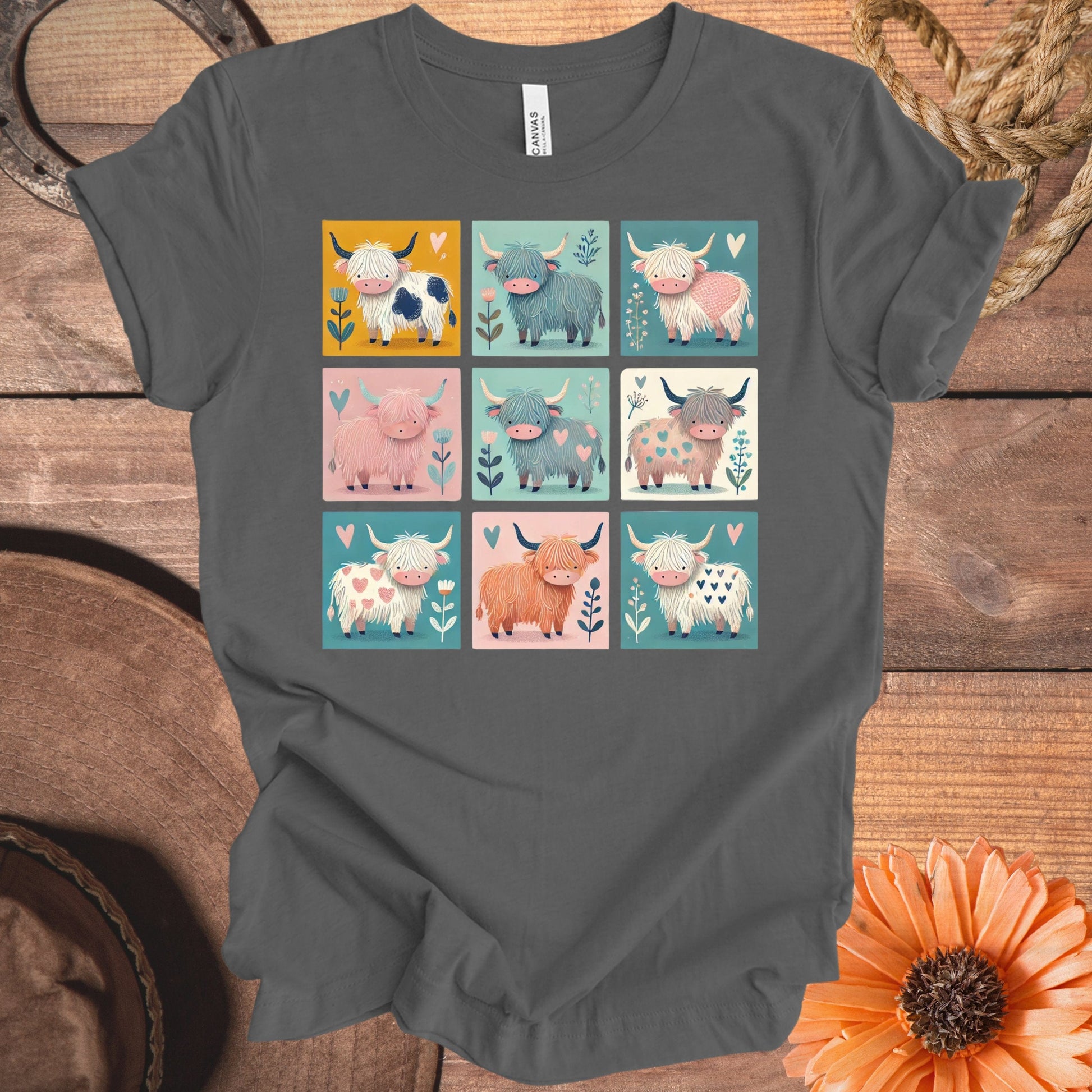 Cute Highland Cow Graphic Tee Shirt Product