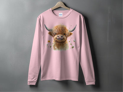 Highland Cow Illustration Long Sleeve Shirt product type