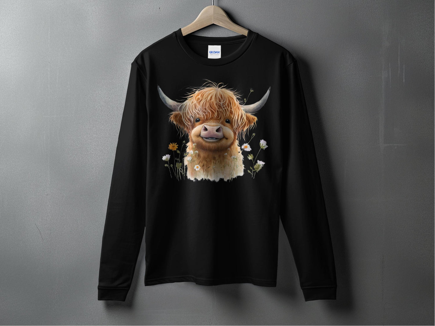 Cute Highland Cow Design Long Sleeve Shirt product