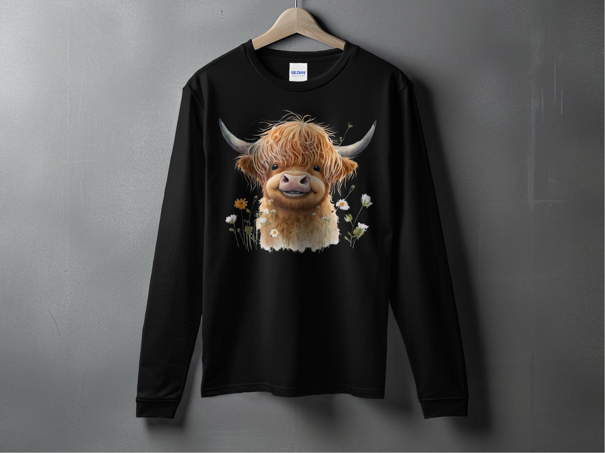 Cute Highland Cow Design Long Sleeve Shirt product