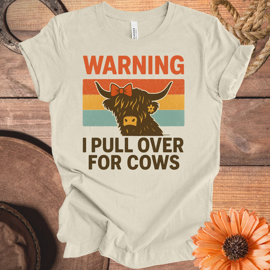 Warning I Pull Over For Cows Graphic Tee product